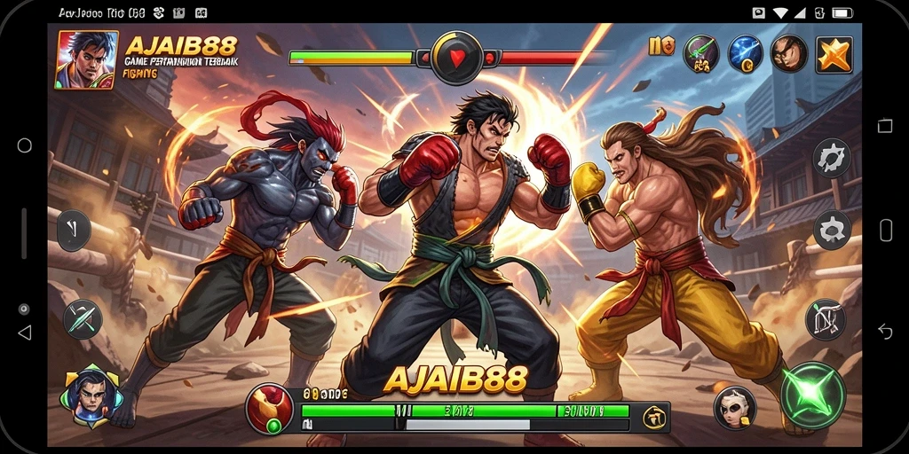 Tampilan seru gameplay pertarungan AJAIB88 yang mendebarkan.