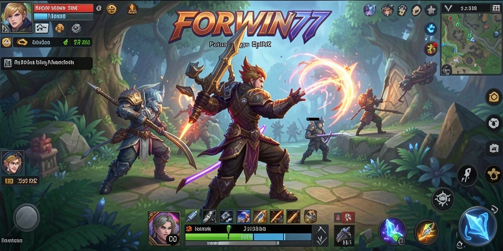 Tampilan gameplay epik dalam dunia MMORPG FORWIN77 yang menawan.