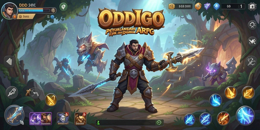 Tangkapan layar ODDIGO menampilkan pertempuran seru dalam dunia ARPG.