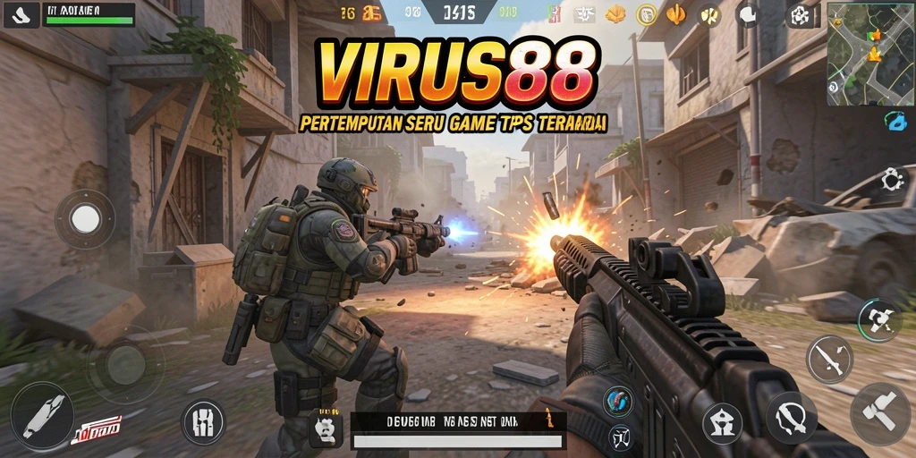 Screenshot permainan VIRUS88 menampilkan aksi seru dan grafis menawan.